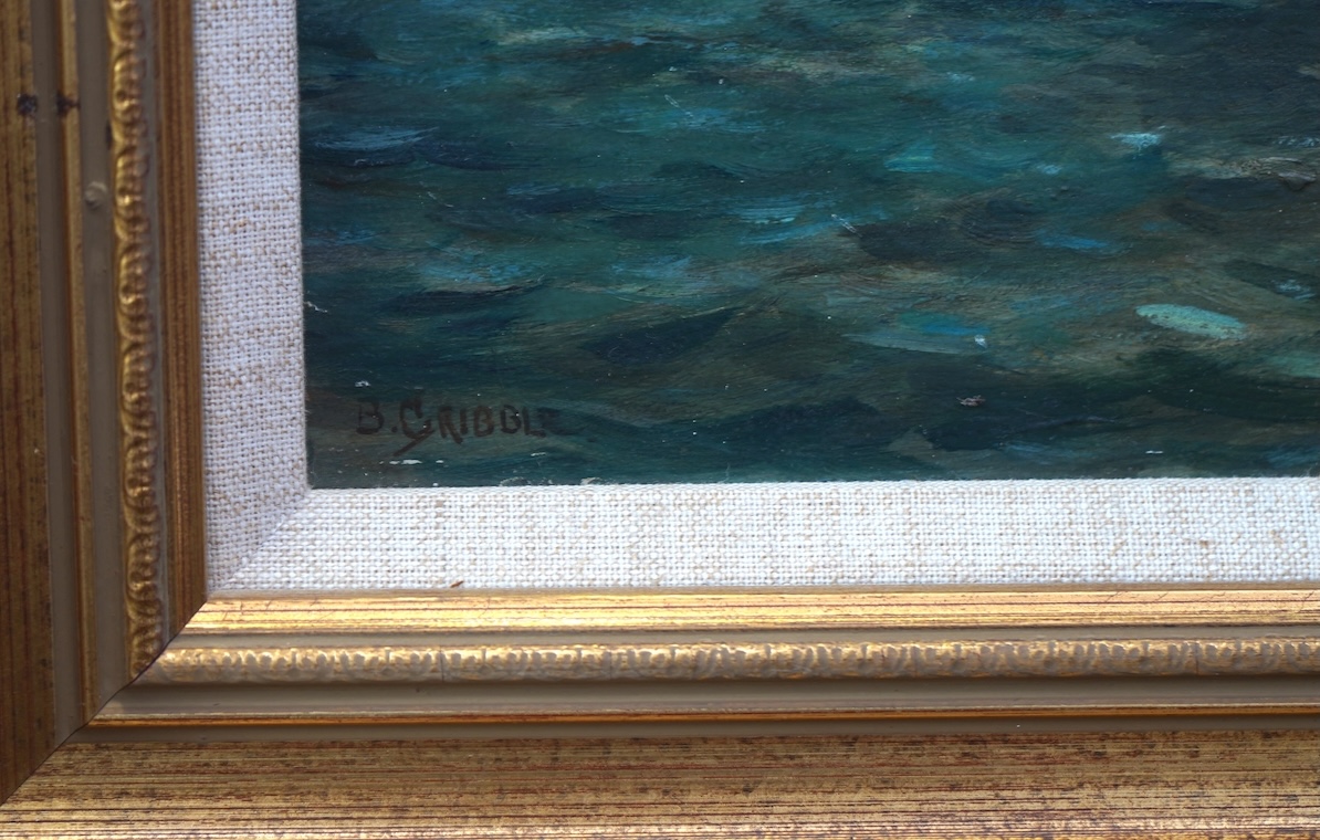 Bernard Finegan Gribble, 1872-1962, Moonlit shipping scene